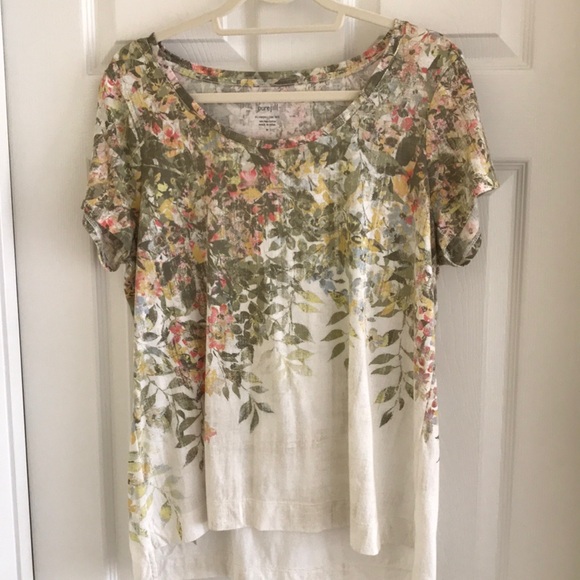 Pure Jill high lo tee.  Size medium. Floral Print Women's Top - Picture 1 of 5
